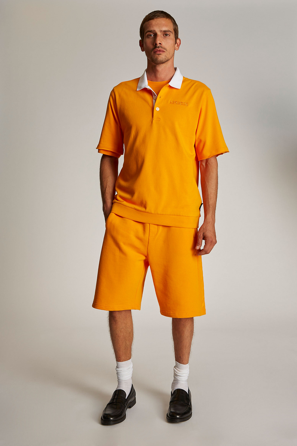 Men's oversized short-sleeved polo shirt featuring a contrasting collar - La Martina - Official Online Shop