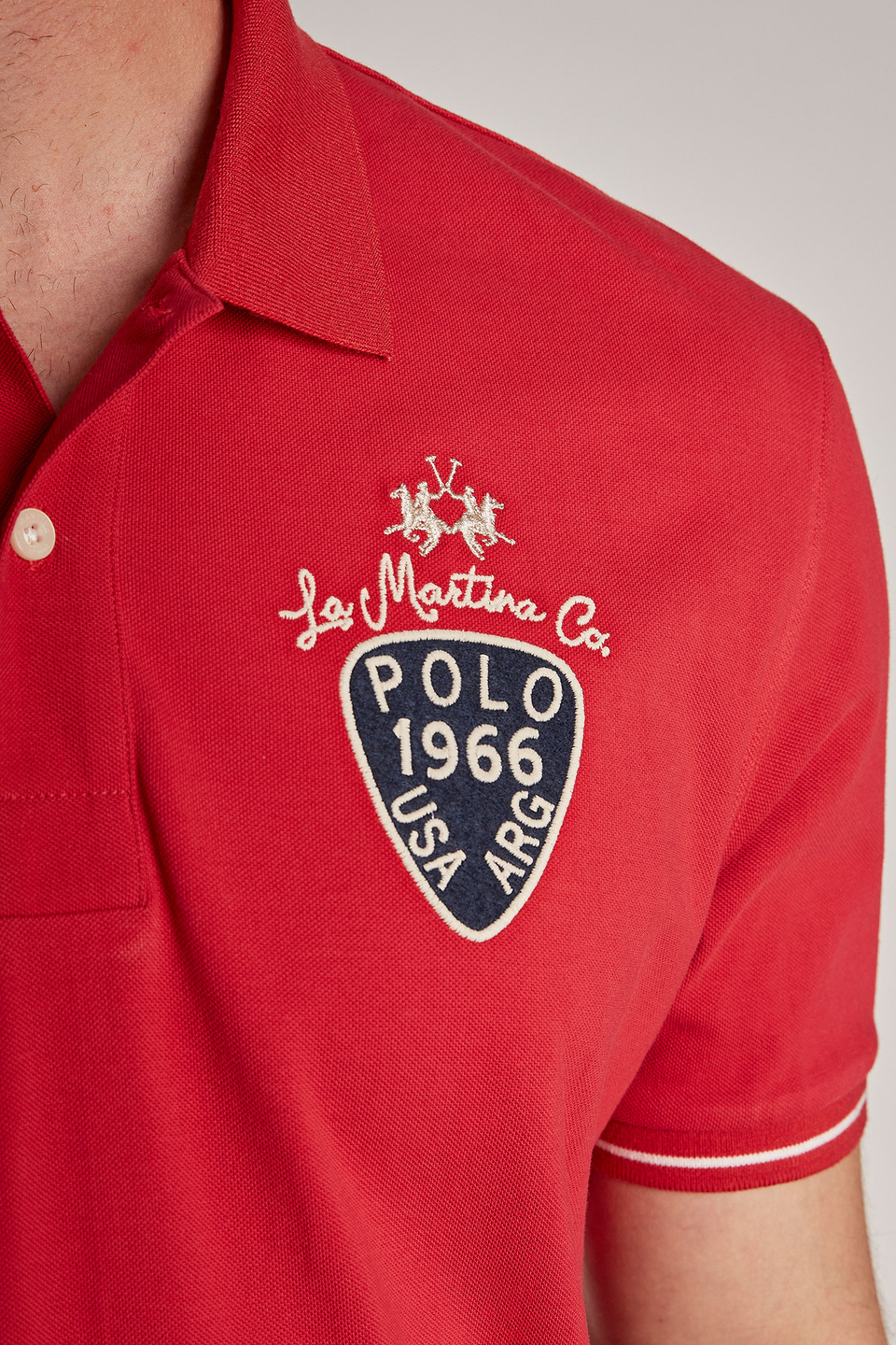 Polo homme de couleur unie, à manches courtes et coupe classique - La Martina - Official Online Shop