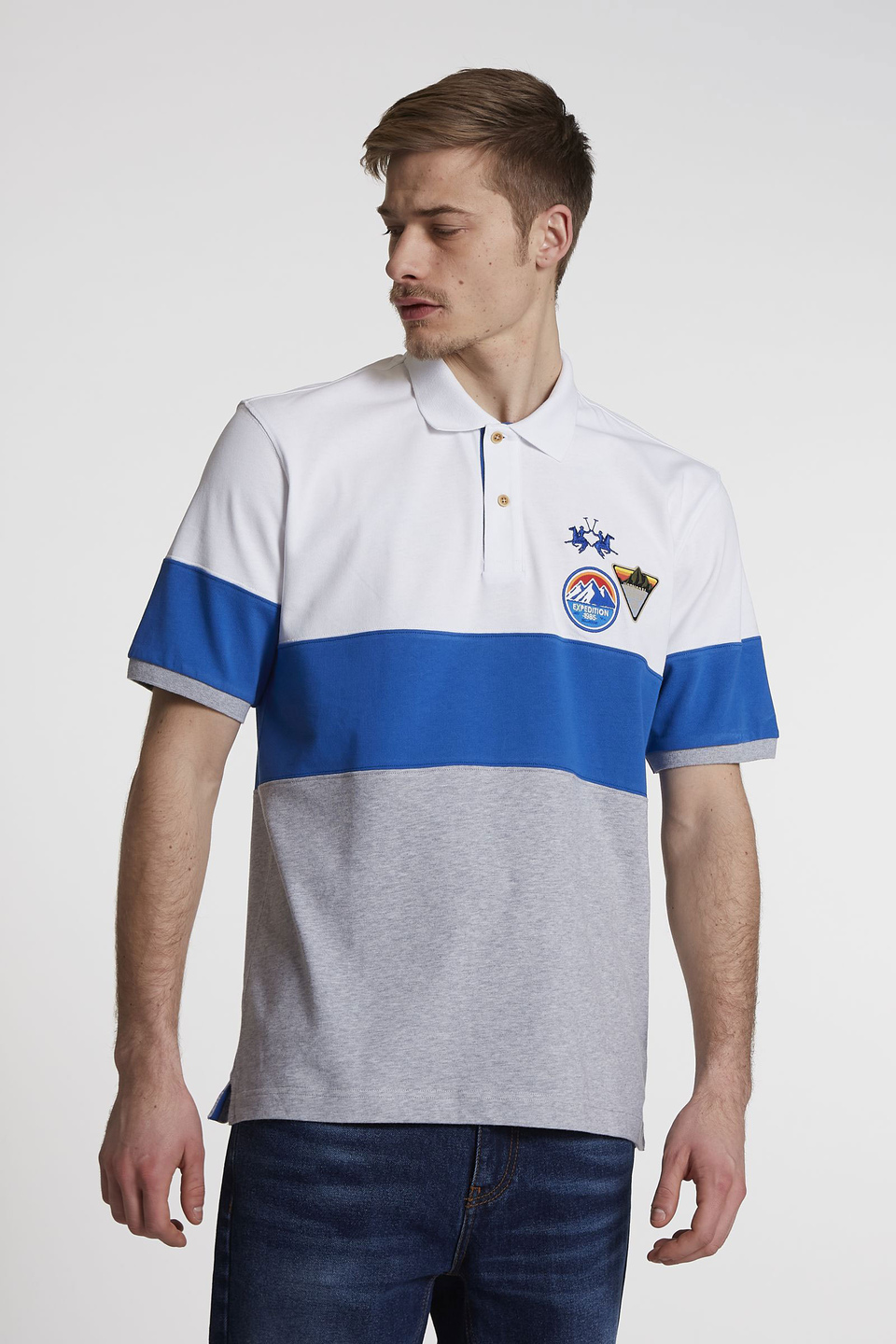 Herren-Poloshirt mit kurzen Ärmeln aus 100 % Baumwolle im Regular Fit - La Martina - Official Online Shop