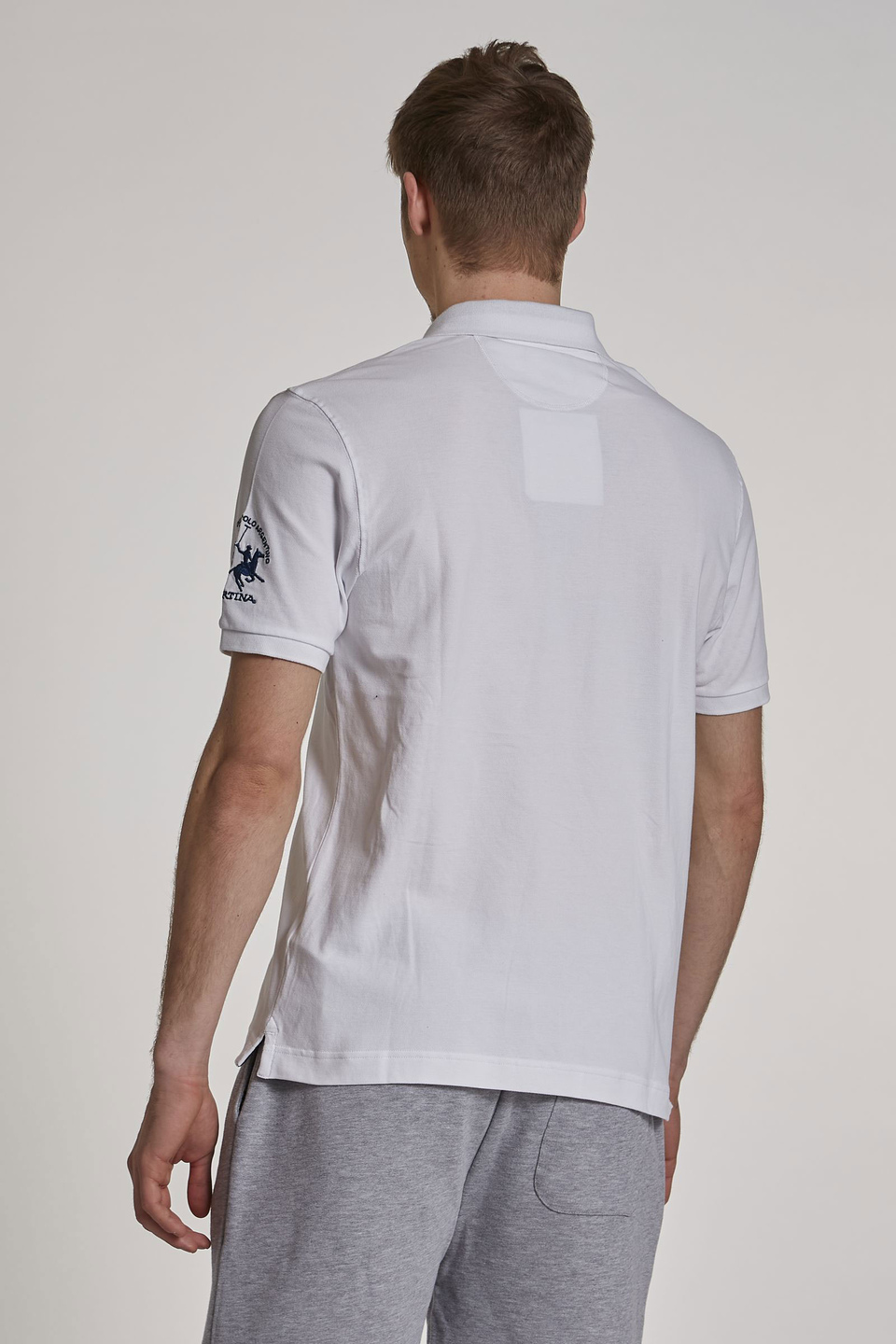 Herren-Poloshirt aus Stretch-Baumwolle mit kurzen Ärmeln im Regular Fit - La Martina - Official Online Shop