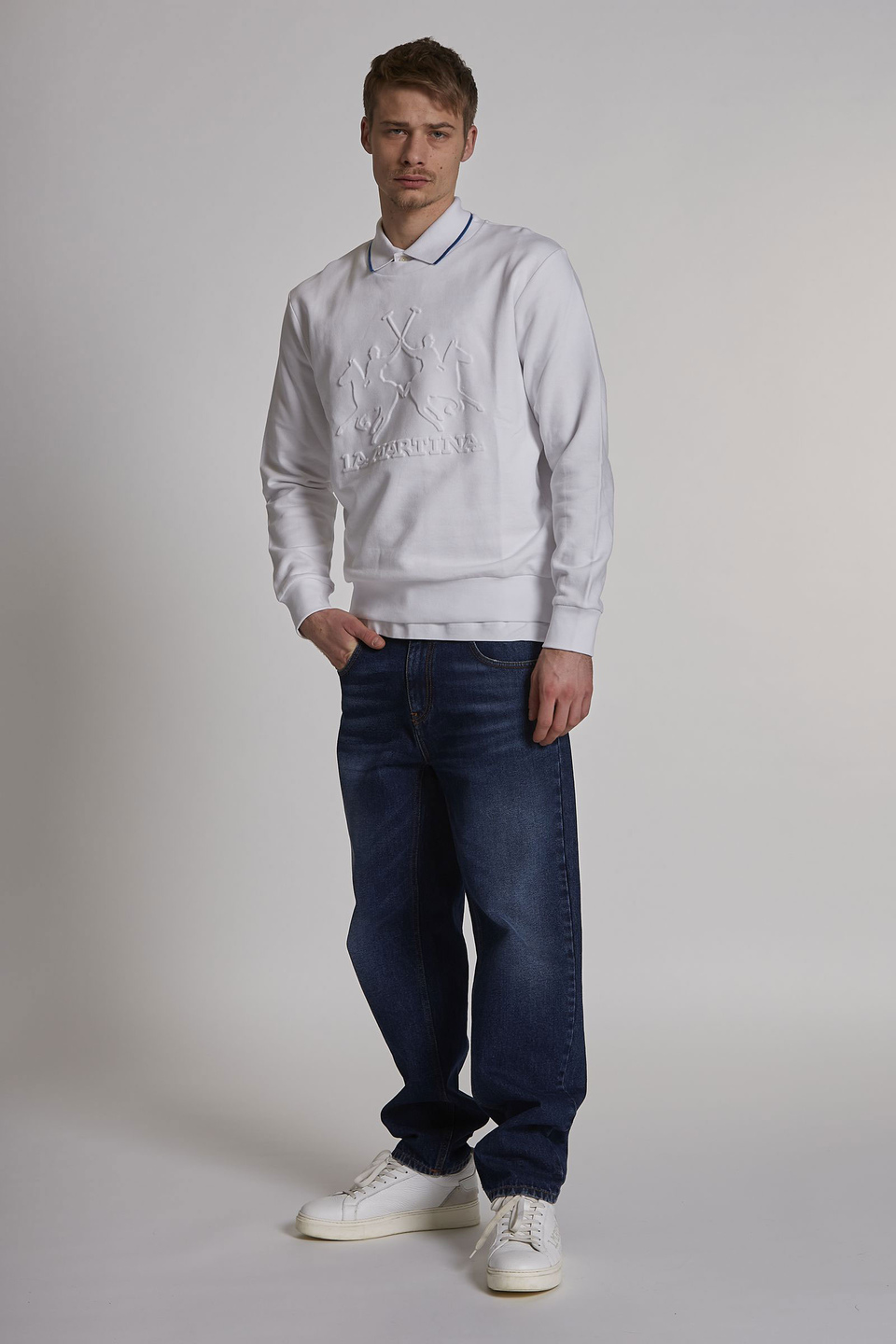 Herren-Poloshirt aus Stretch-Baumwolle mit kurzen Ärmeln im Regular Fit - La Martina - Official Online Shop