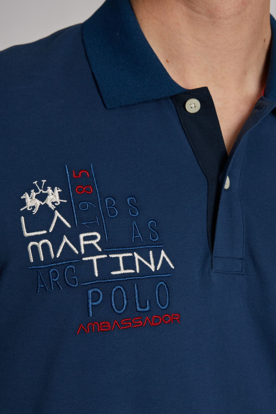 Polo homme en coton stretch à manches courtes et coupe classique - La Martina - Official Online Shop