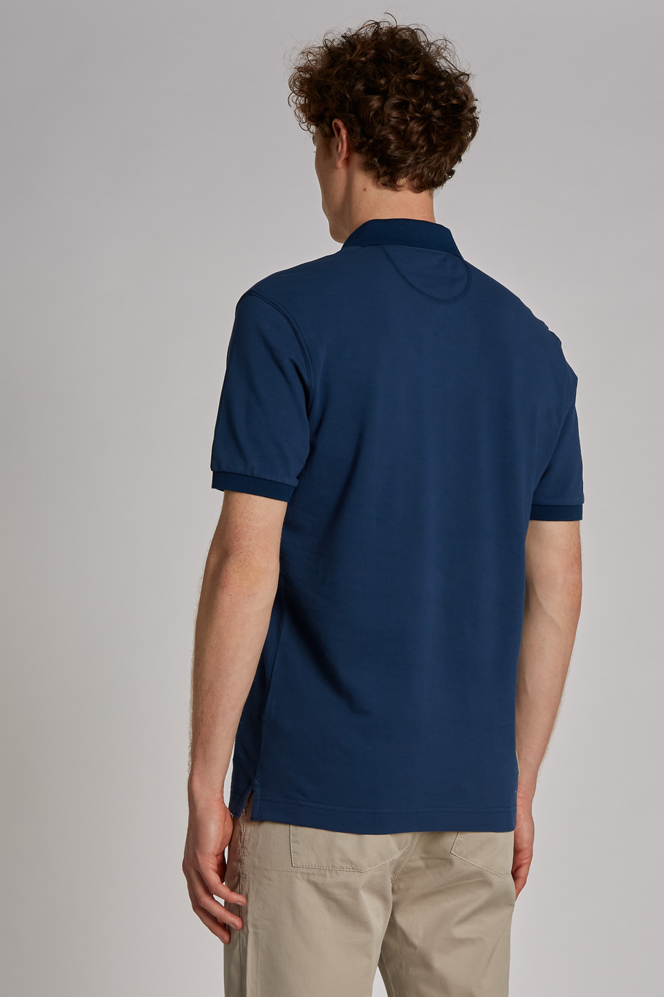 Men's short-sleeved regular-fit stretch cotton polo shirt - La Martina - Official Online Shop