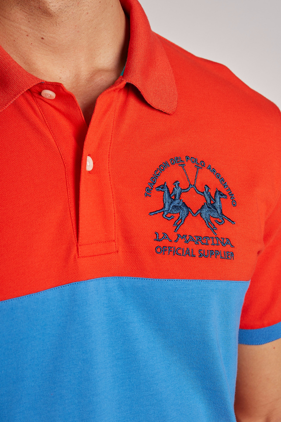 Men's short-sleeved regular-fit 100% cotton polo shirt - La Martina - Official Online Shop