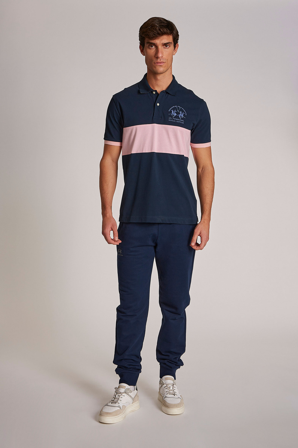 Men's short-sleeved regular-fit 100% cotton polo shirt - La Martina - Official Online Shop
