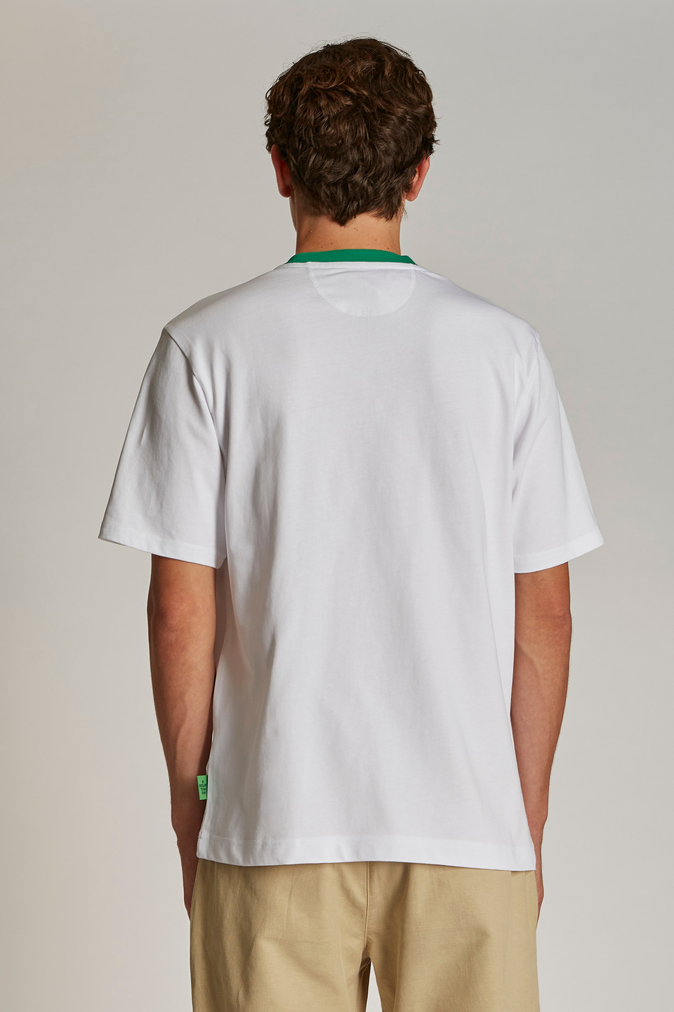 Camiseta de hombre de manga corta con cuello en contraste, modelo oversize - La Martina - Official Online Shop