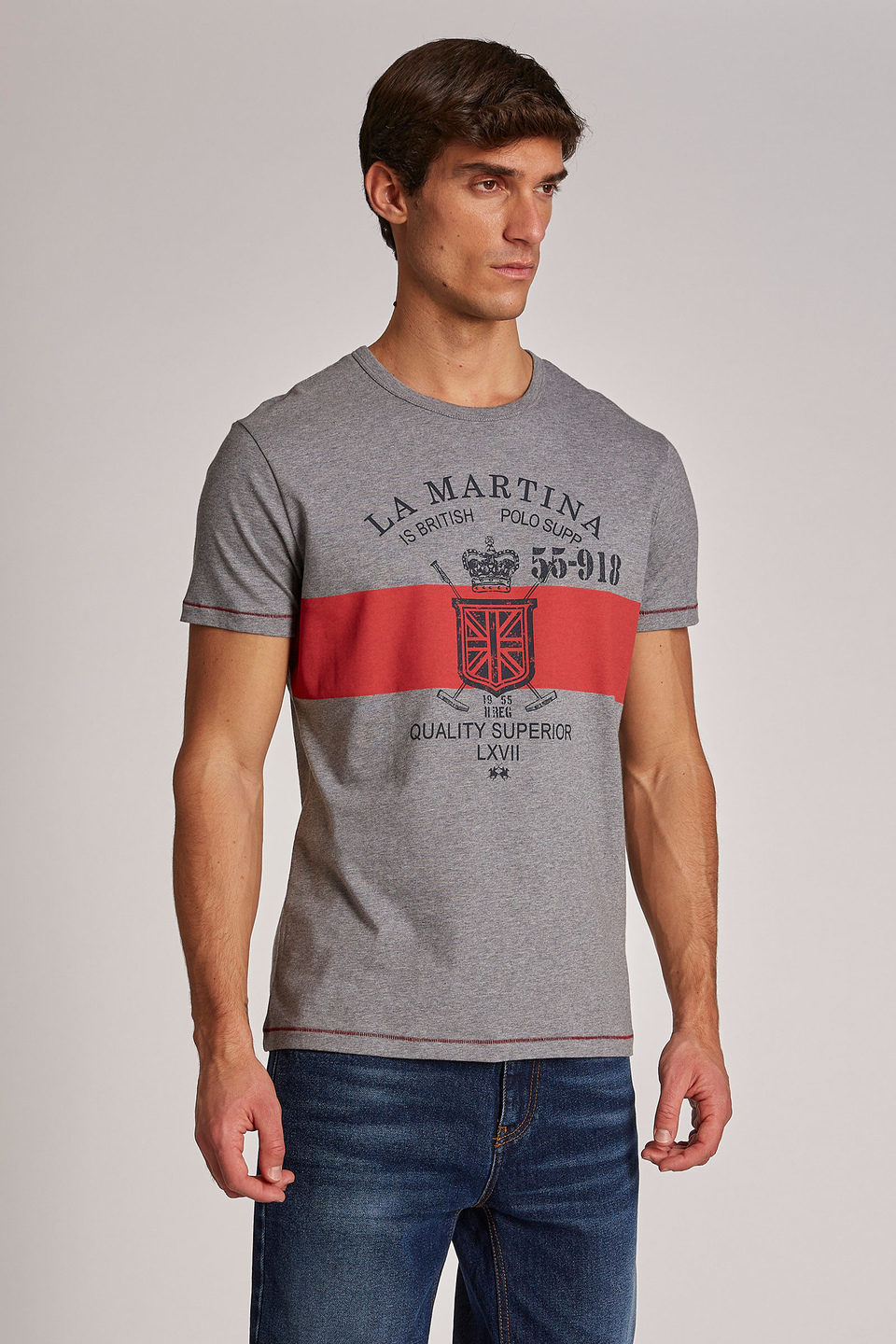 Camiseta de hombre de manga corta de algodón, corte regular - La Martina - Official Online Shop