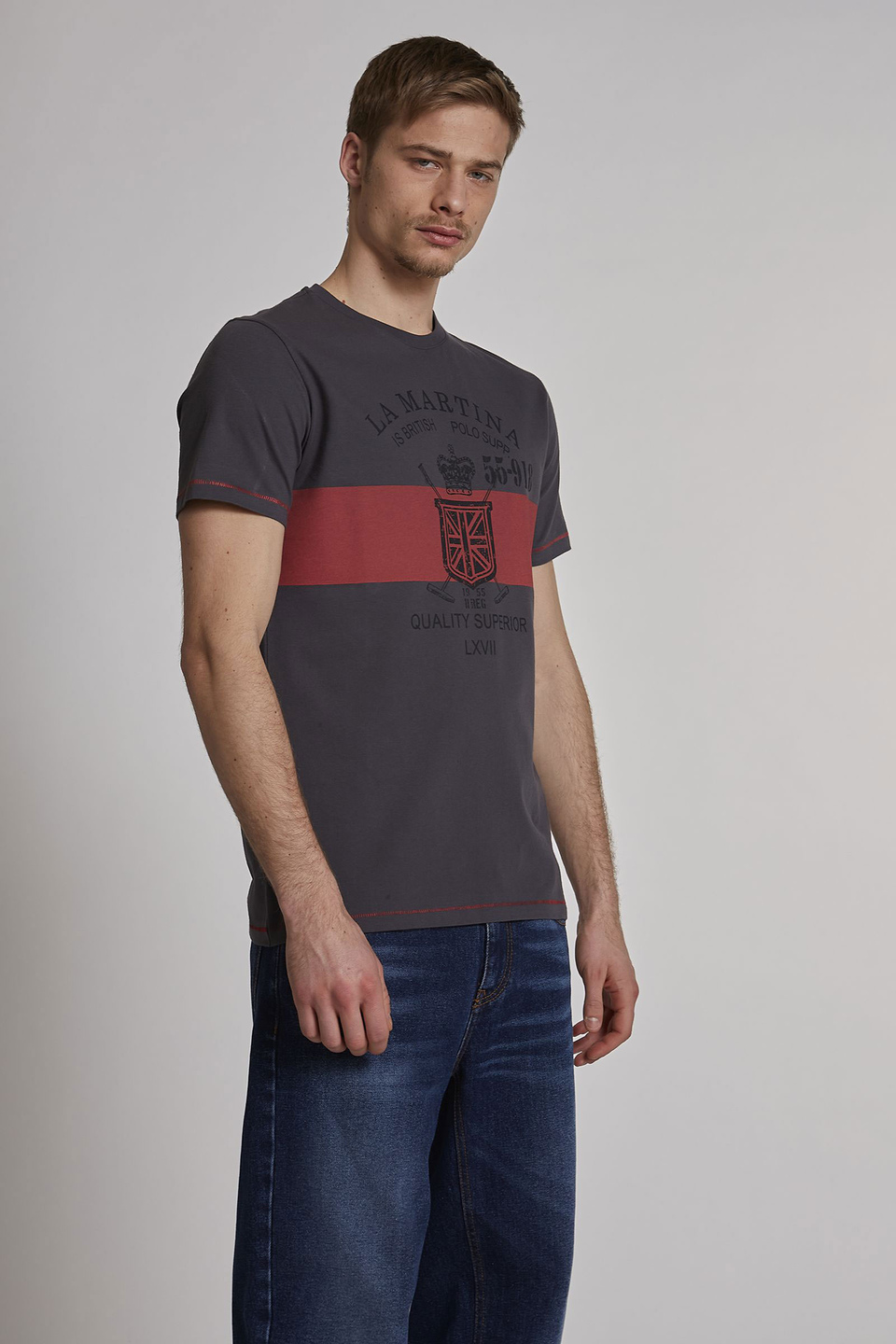 T-shirt da uomo a maniche corte in cotone regular fit - La Martina - Official Online Shop