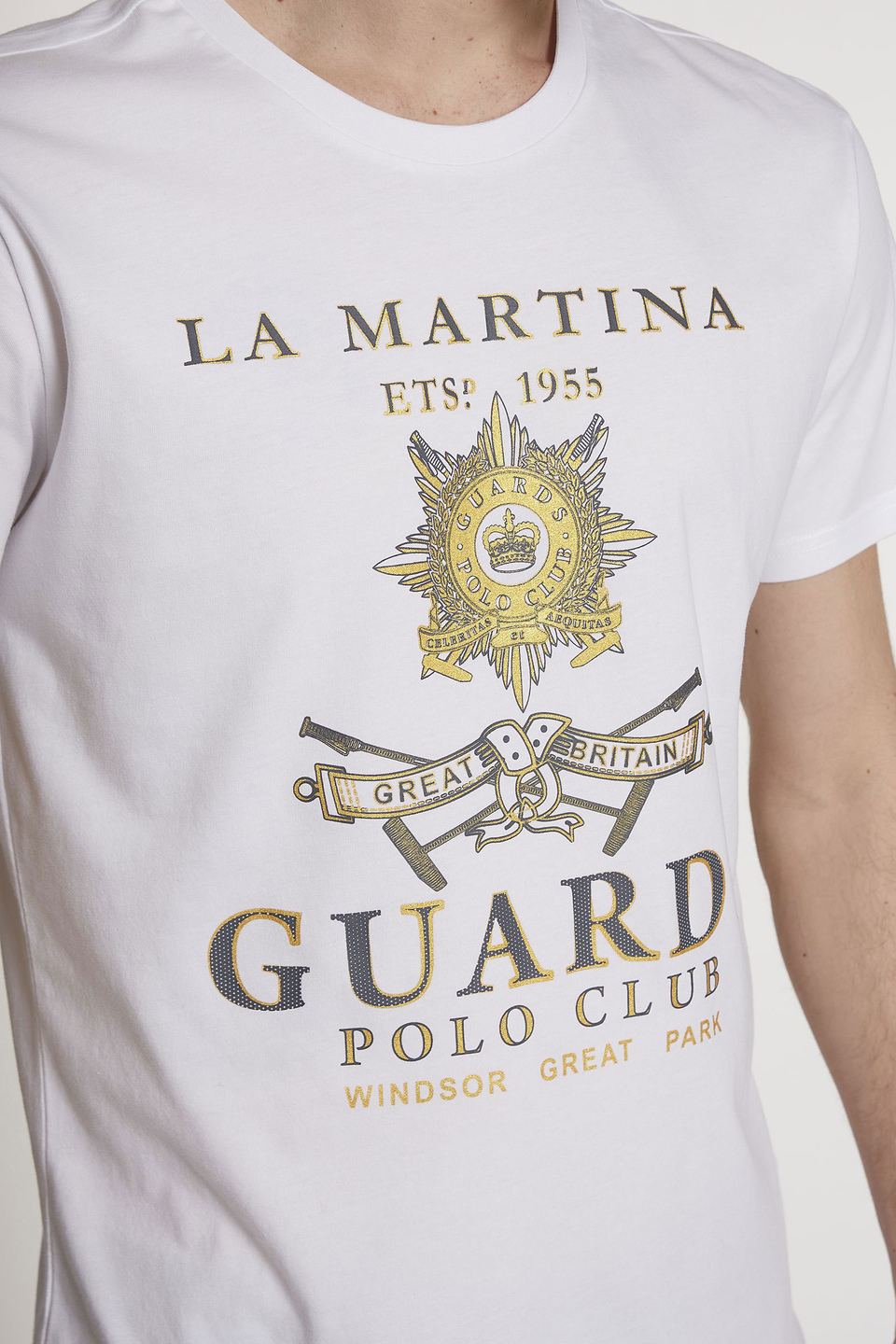 Camiseta de hombre de manga corta de algodón, corte regular - La Martina - Official Online Shop