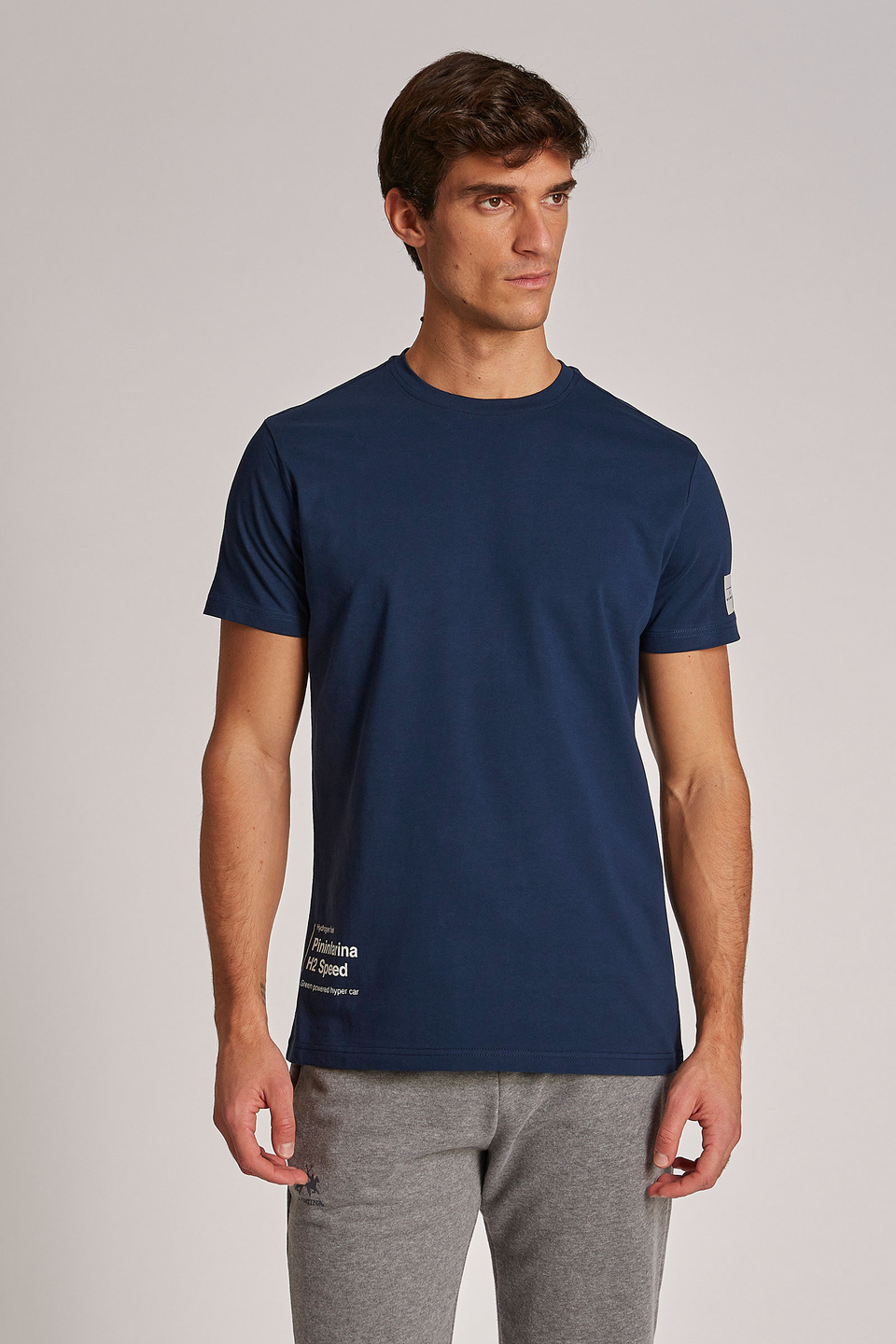Men's short-sleeved regular-fit T-shirt in organic cotton fabric - La Martina - Official Online Shop
