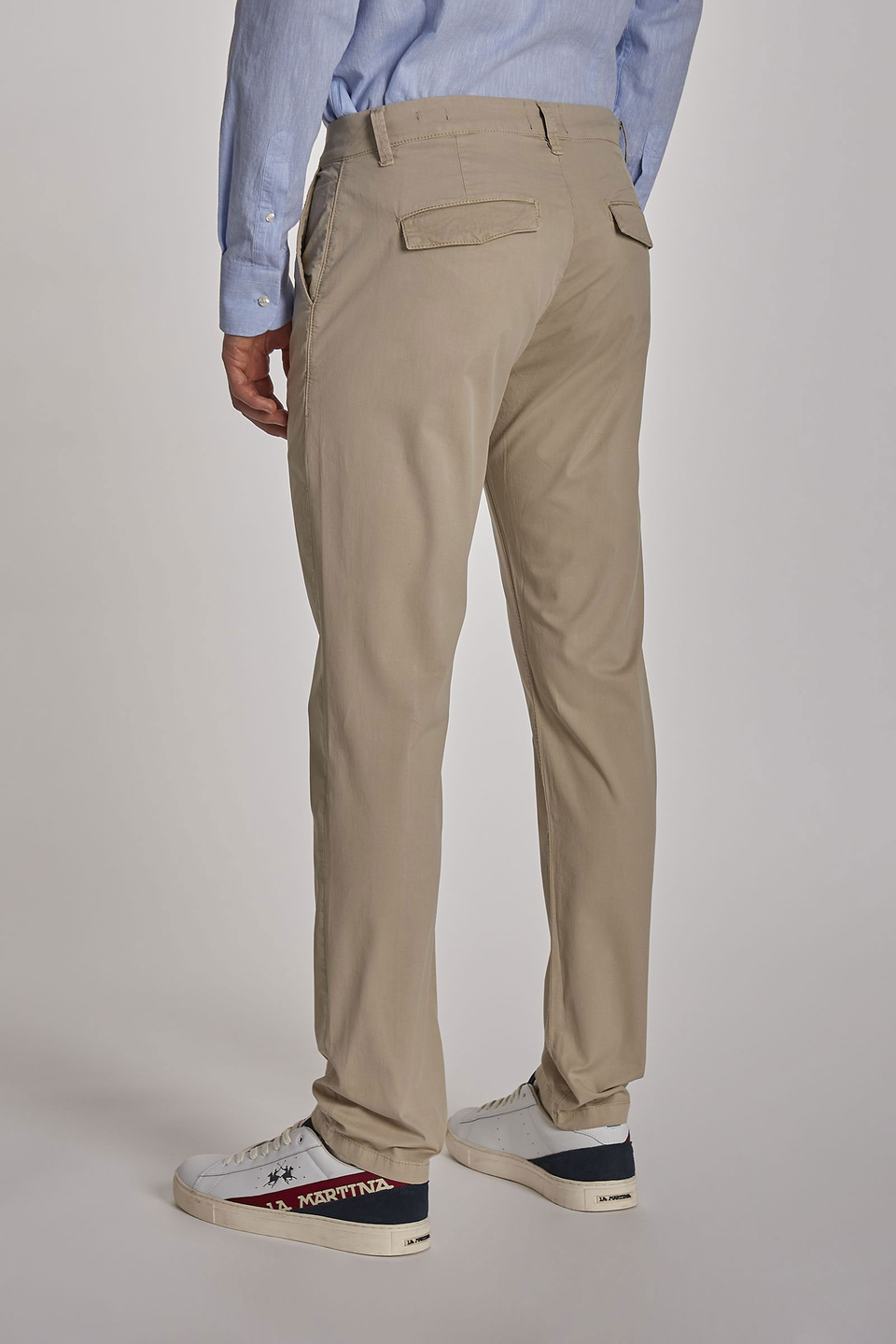 Pantalon chino homme en coton stretch coupe slim - La Martina - Official Online Shop
