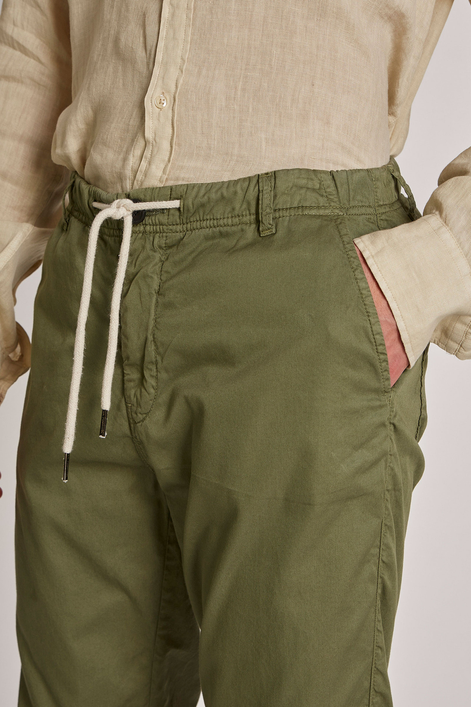 Men's regular-fit 100% cotton trousers - La Martina - Official Online Shop