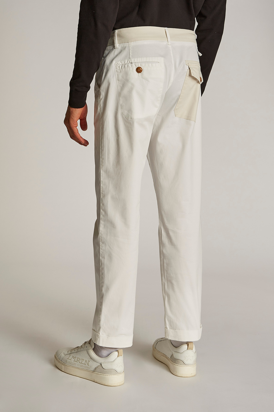 Pantalon homme en mélange de coton et lin coupe classique - La Martina - Official Online Shop