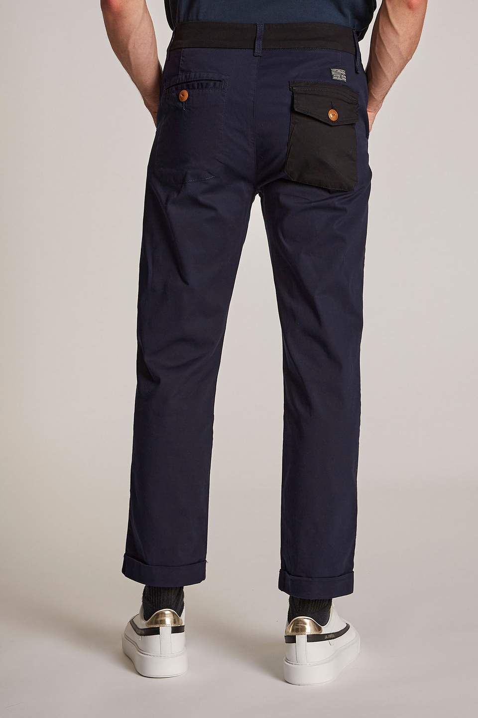 Pantalone da uomo in cotone misto lino regular fit - La Martina - Official Online Shop