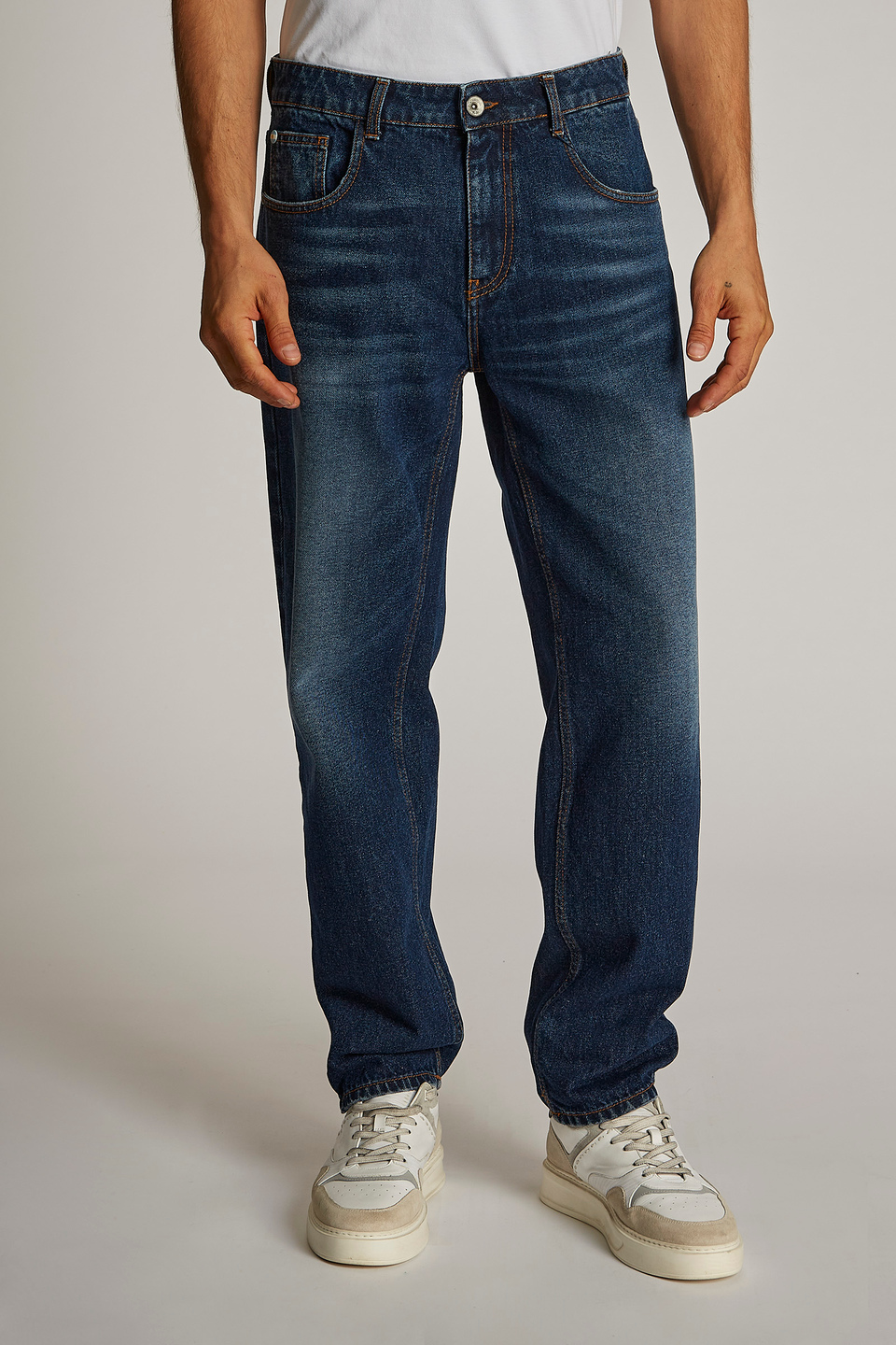 Men's regular-fit stretch cotton jeans - La Martina - Official Online Shop