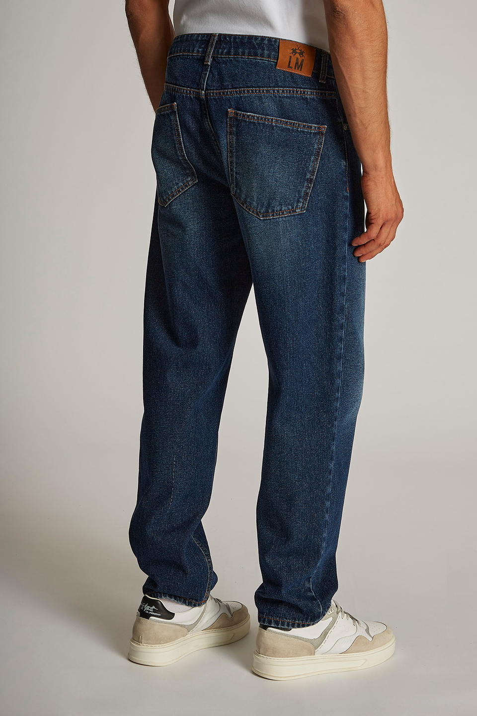 Men's regular-fit stretch cotton jeans - La Martina - Official Online Shop