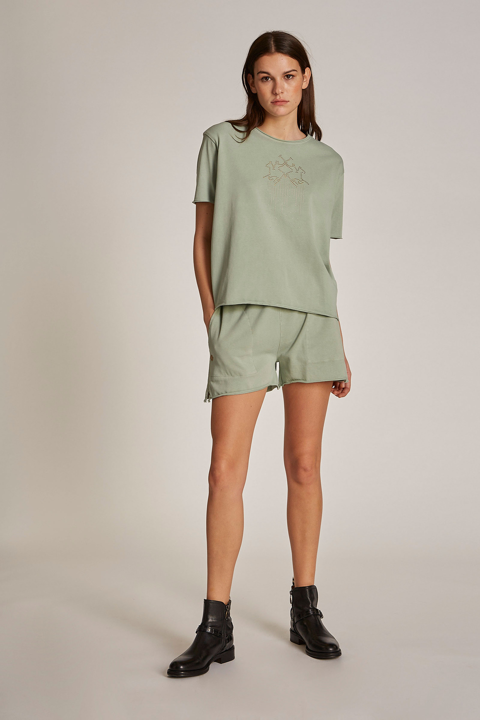 Women's regular-fit cotton Bermuda shorts - La Martina - Official Online Shop