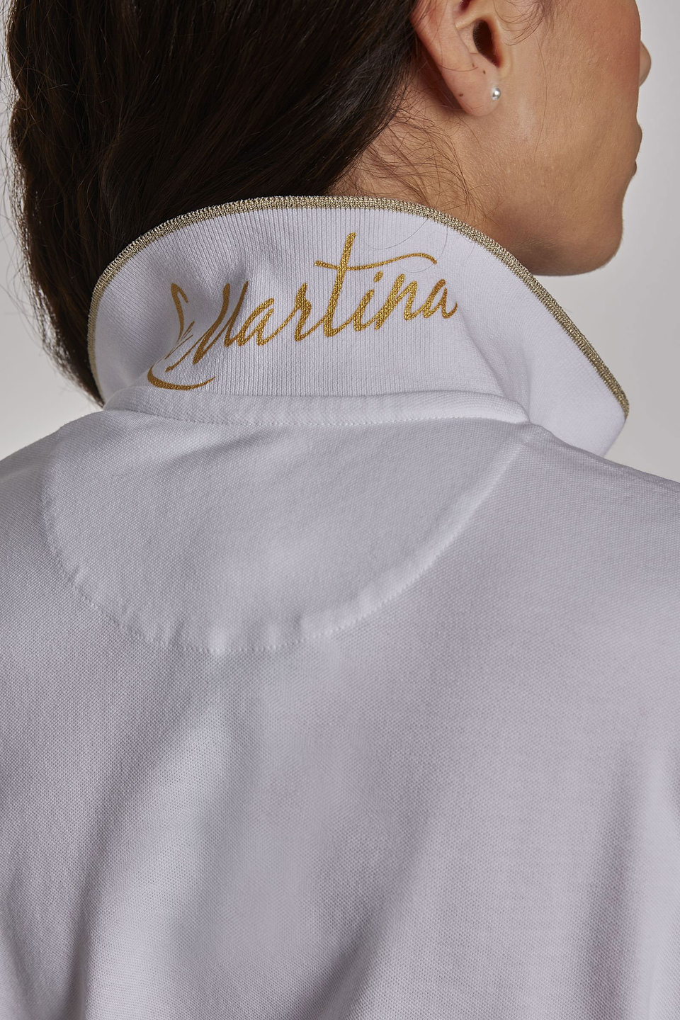 Robe femme en coton à manches courtes et coupe classique - La Martina - Official Online Shop