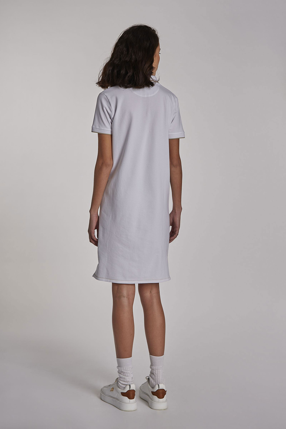Robe femme en coton à manches courtes et coupe classique - La Martina - Official Online Shop