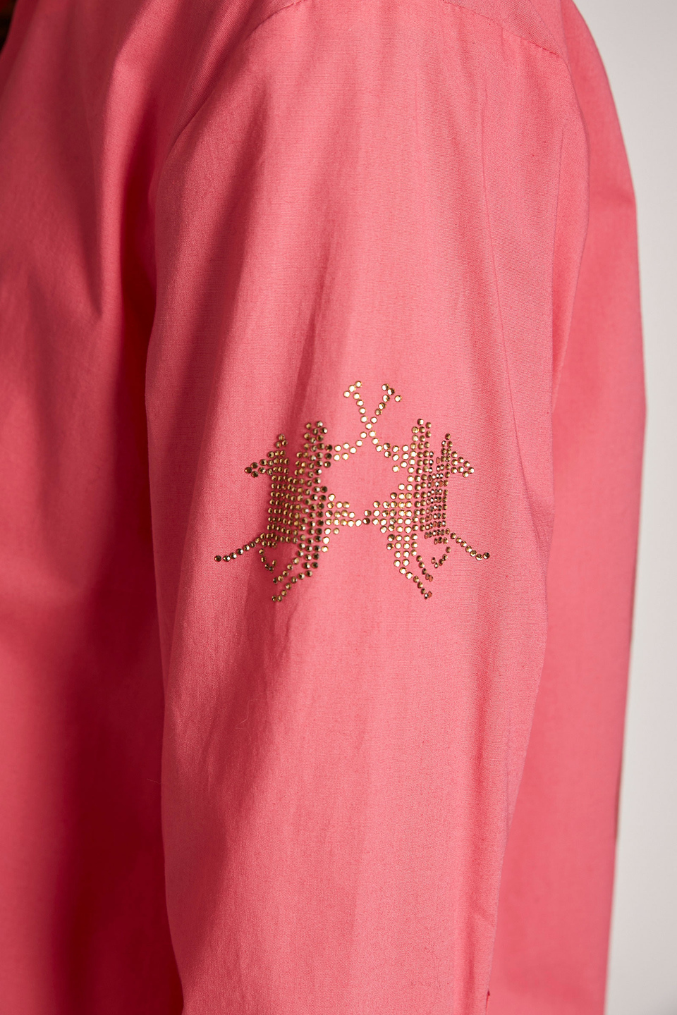 Robe femme en coton stretch à manches courtes et coupe classique - La Martina - Official Online Shop