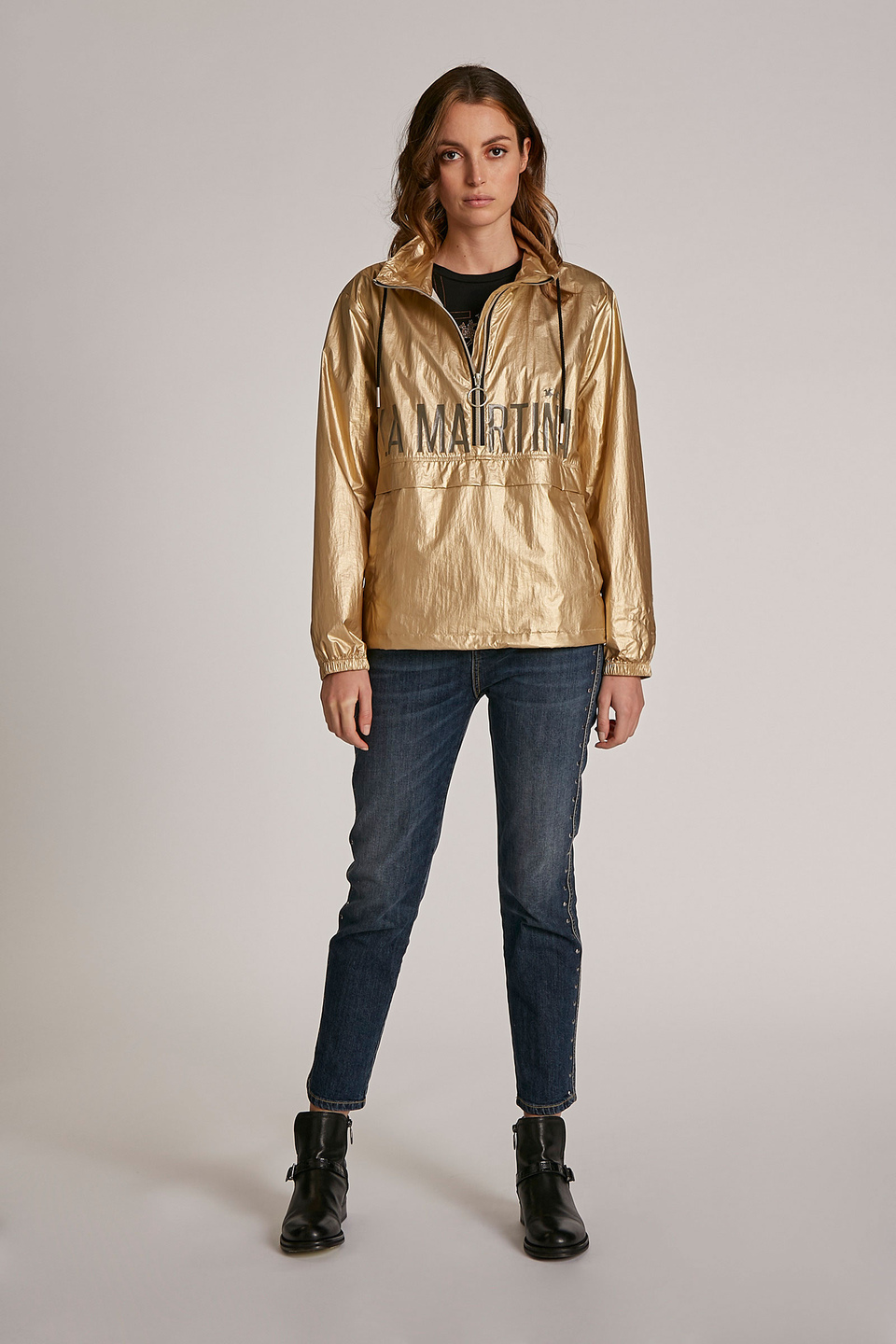 Women's long-sleeved regular-fit nylon jacket - La Martina - Official Online Shop