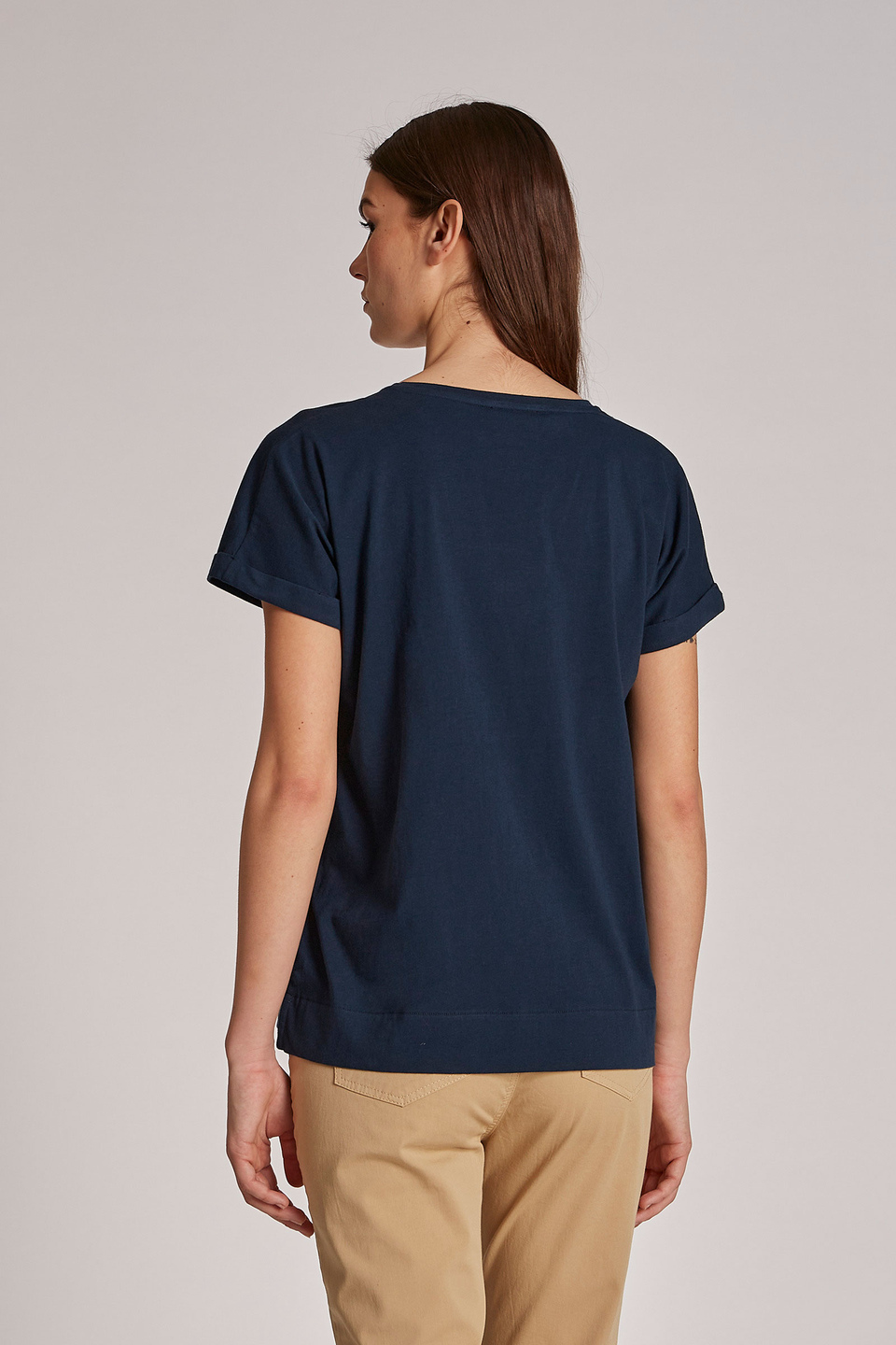 T-shirt femme 100% coton, à imprimé logo et coupe classique - La Martina - Official Online Shop