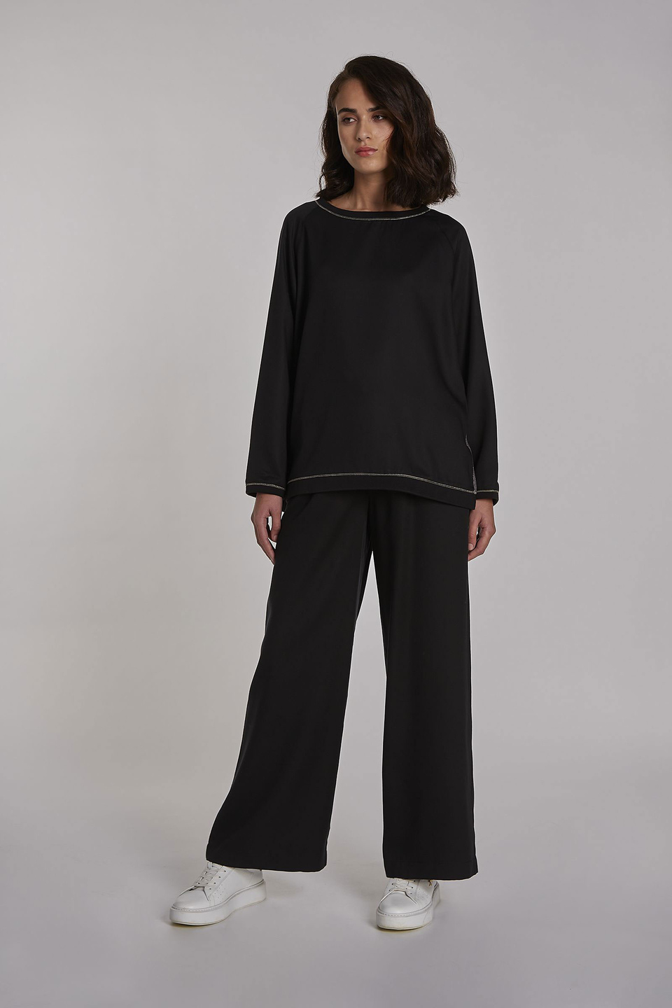 Pantalon femme en lyocell coupe classique - La Martina - Official Online Shop