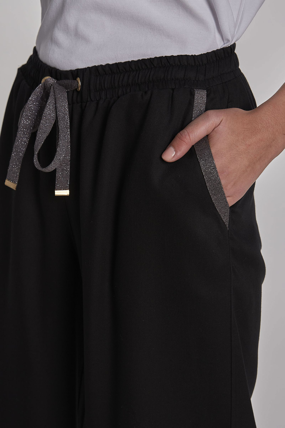 Pantalon femme en lyocell coupe classique - La Martina - Official Online Shop