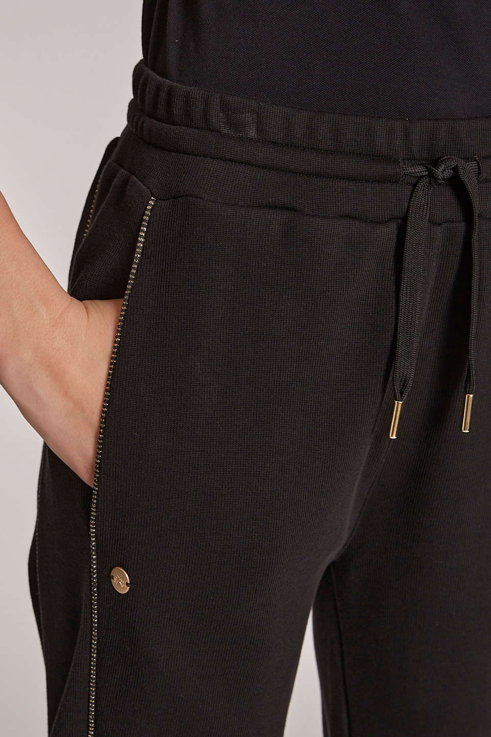 Pantalon femme en coton coupe classique - La Martina - Official Online Shop