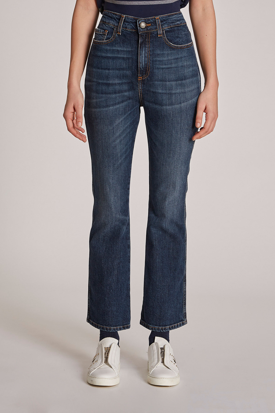 Women's regular-fit 5-pocket cotton trousers - La Martina - Official Online Shop