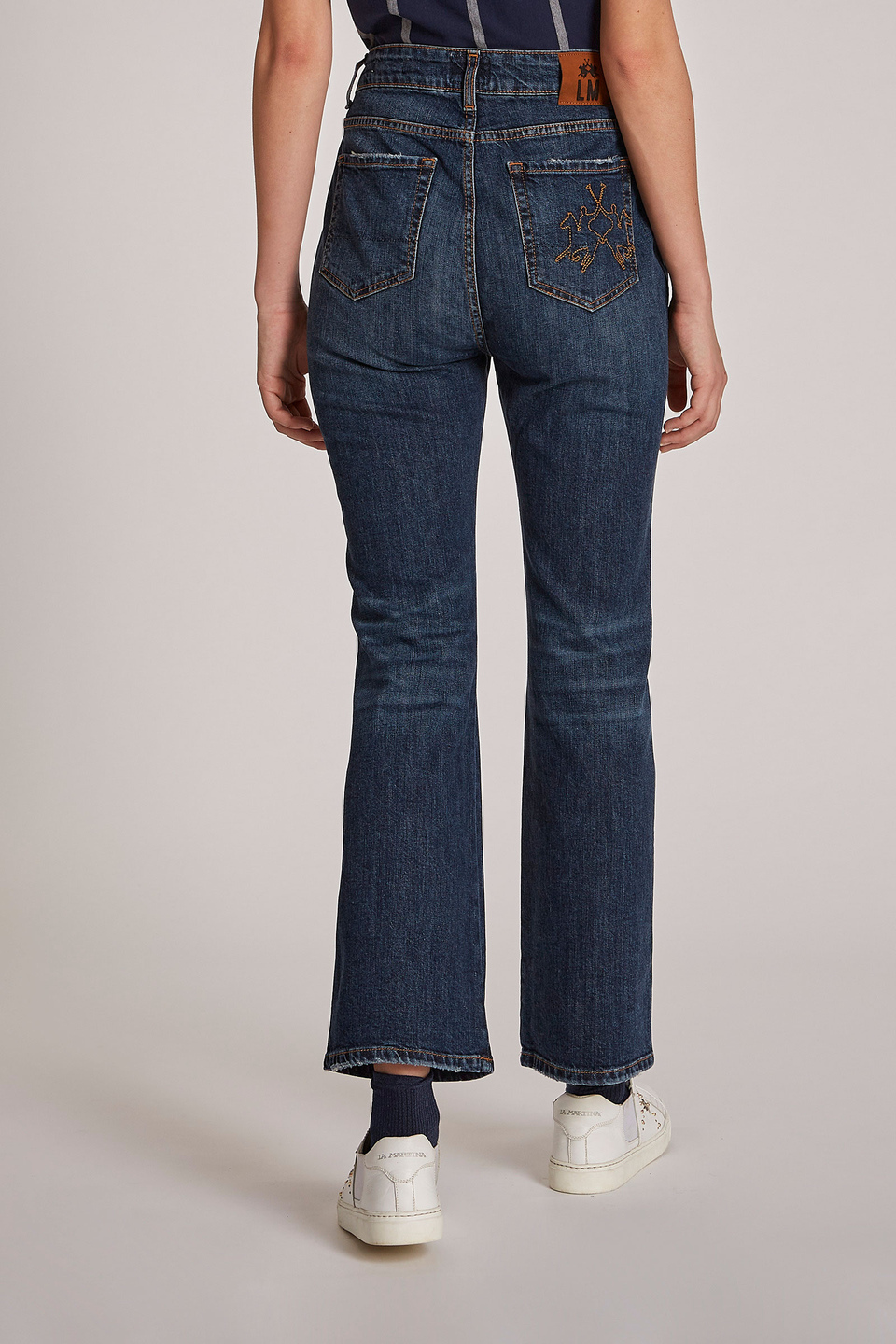 Women's regular-fit 5-pocket cotton trousers - La Martina - Official Online Shop
