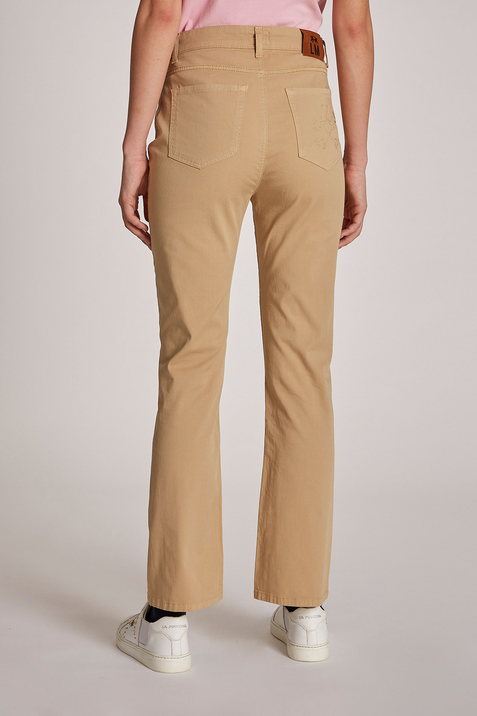 Women's regular-fit 5-pocket stretch cotton trousers - La Martina - Official Online Shop