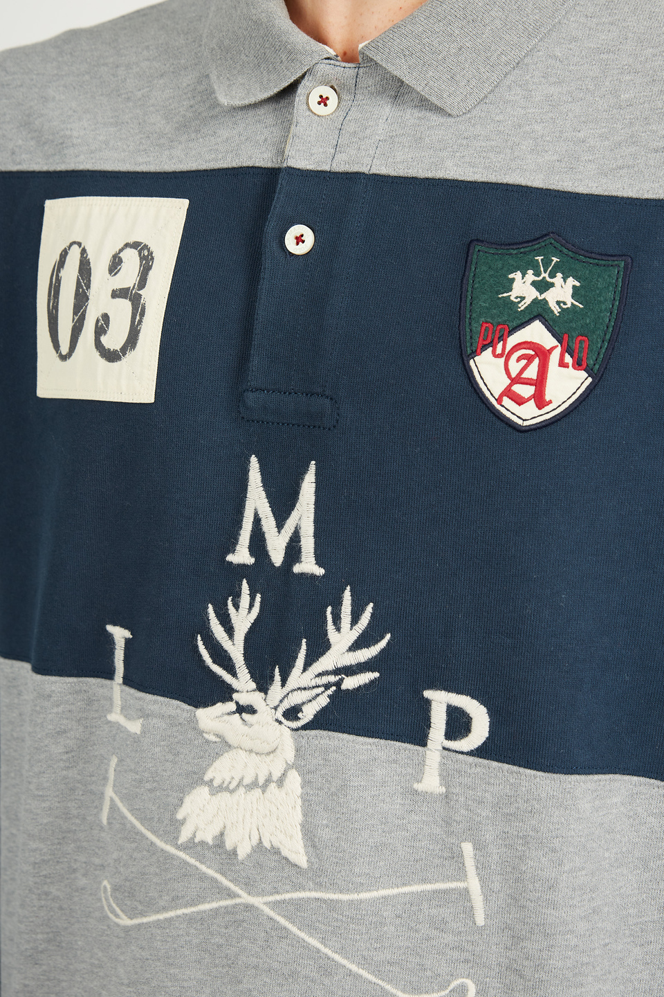 Comfort fit long-sleeved cotton polo shirt for men - La Martina - Official Online Shop