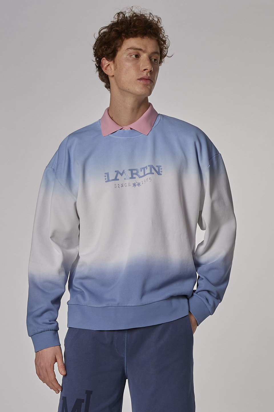 Sweat-shirt ras de cou homme 100% coton coupe oversize - La Martina - Official Online Shop