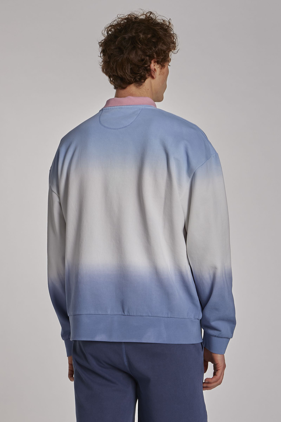 Men's oversized crew-neck sweatshirt in 100% cotton fabric - La Martina - Official Online Shop