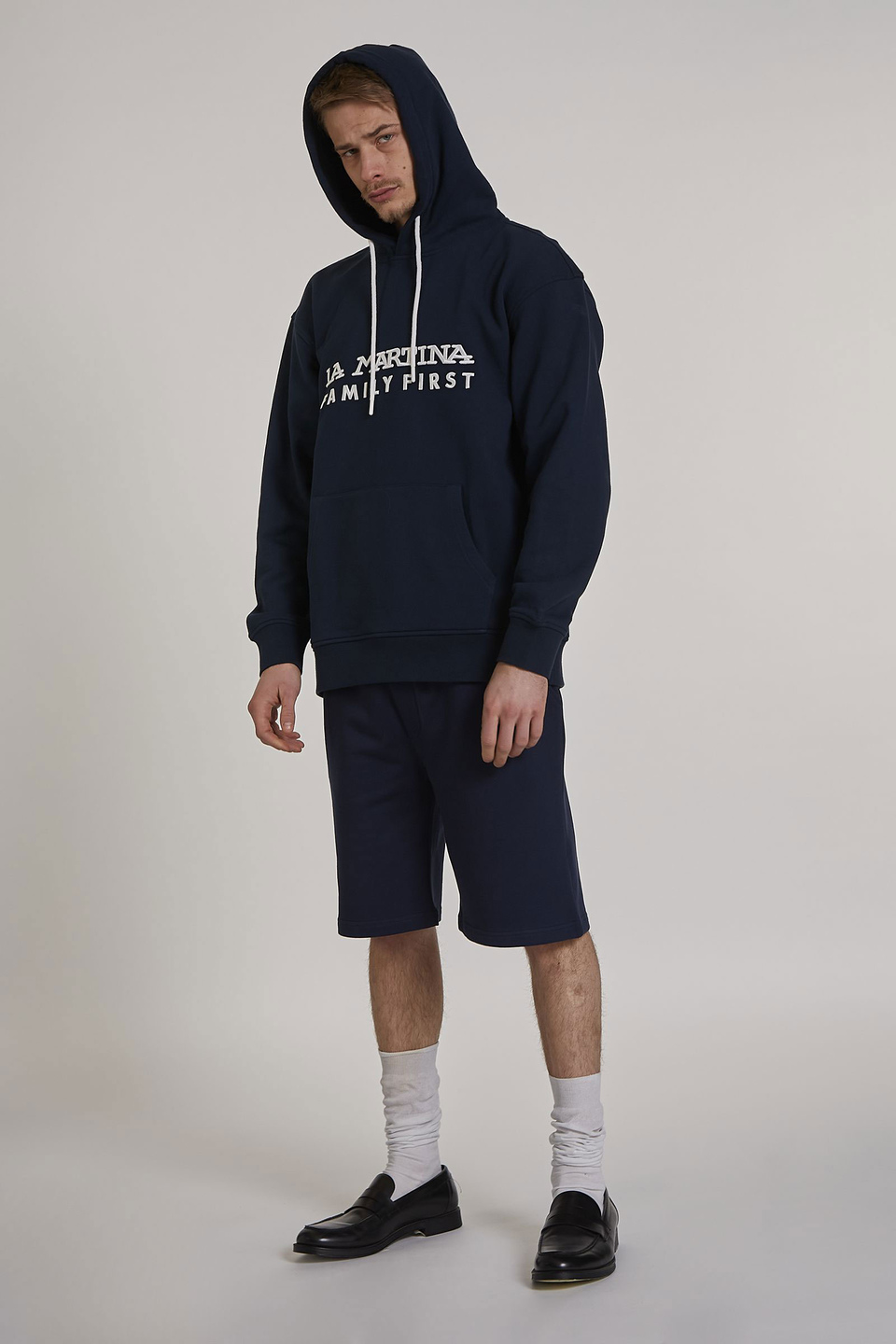 Men's oversized cotton hoodie | La Martina - Official Online Shop