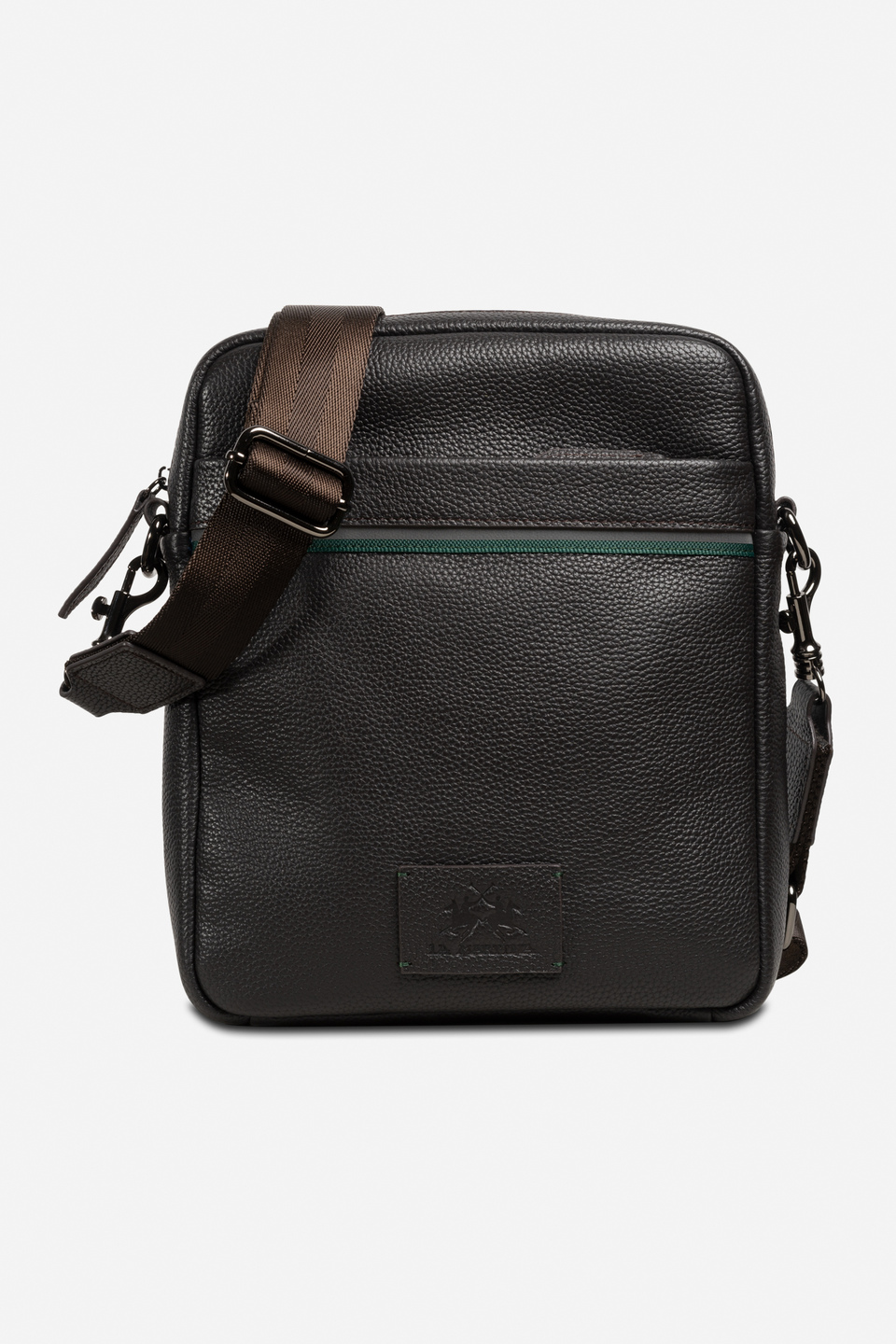 Herren Bodybag aus Leder mit Schulterriemen aus Polyesterband | La Martina - Official Online Shop