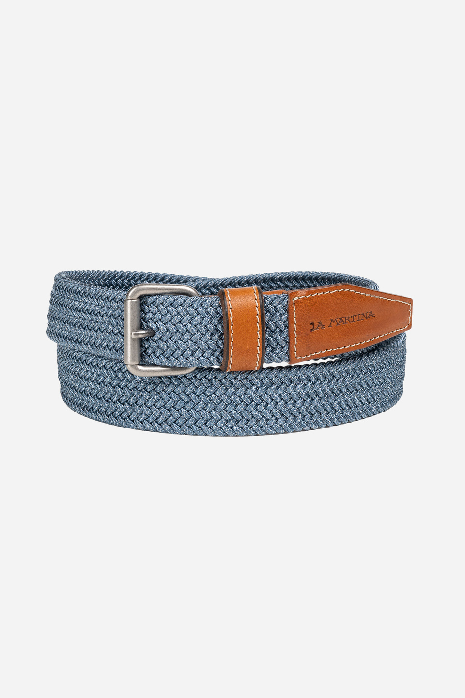 Cinturón de hombre en tejido de algodón y Denim/Marino La Martina | Shop Online