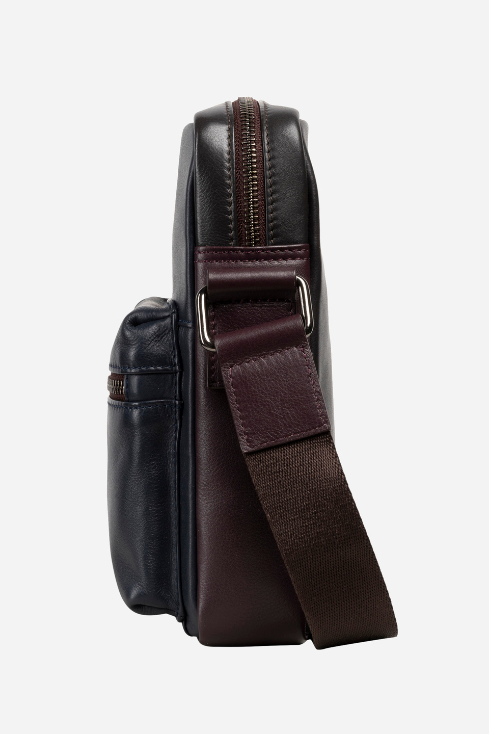 Leather crossbody bag with a polyester webbing strap | La Martina - Official Online Shop