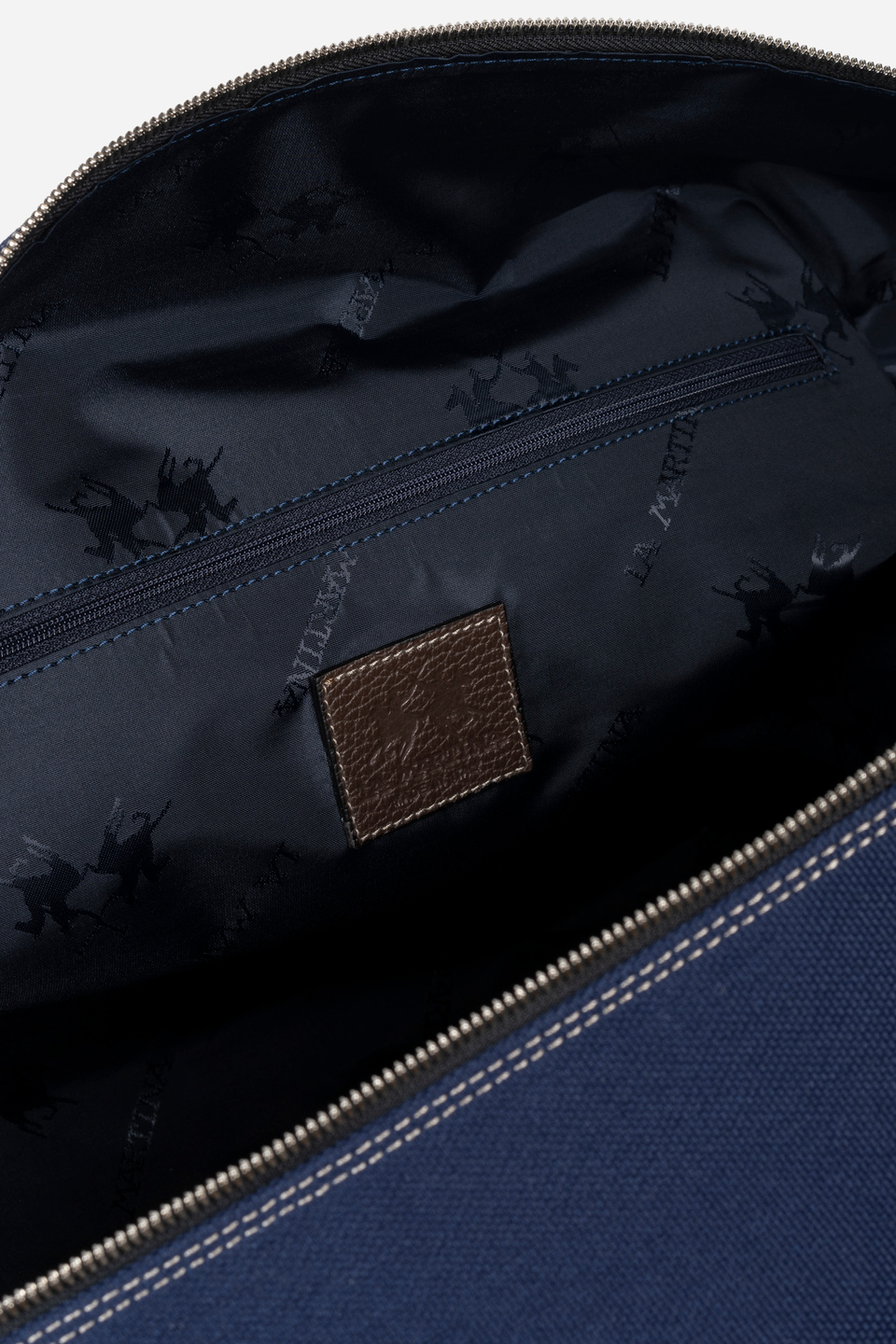 Cotton duffle bag with leather inserts | La Martina - Official Online Shop
