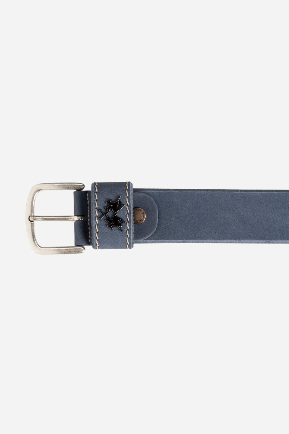 Blue navy leather belt | La Martina - Official Online Shop