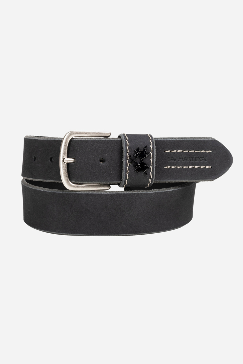 Cinturón de cuero negro | La Martina - Official Online Shop