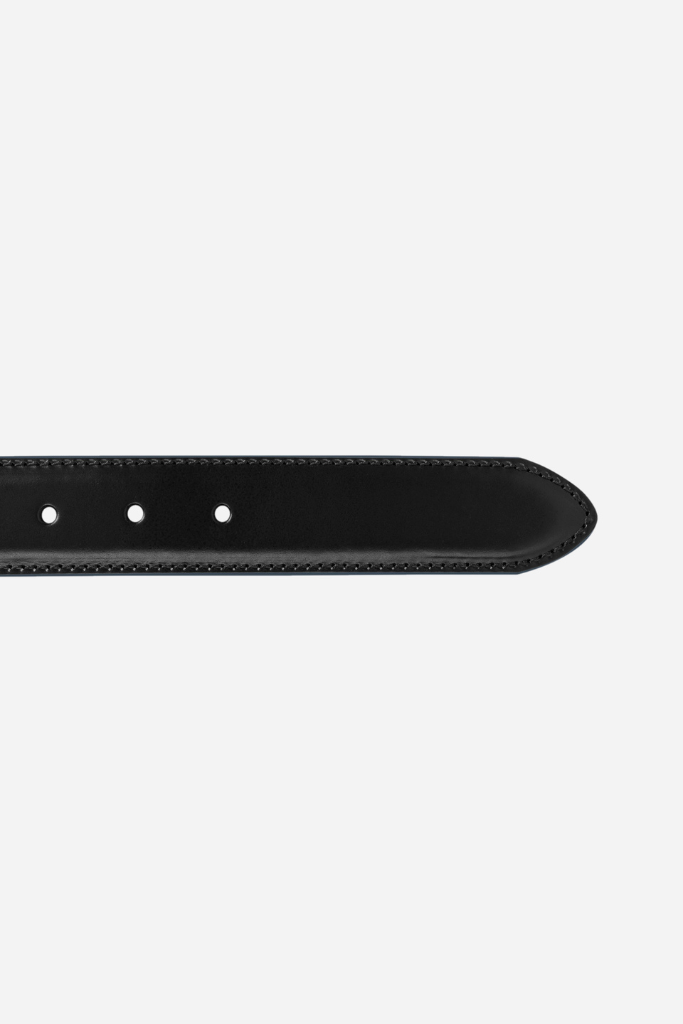 Solid color black leather belt | La Martina - Official Online Shop