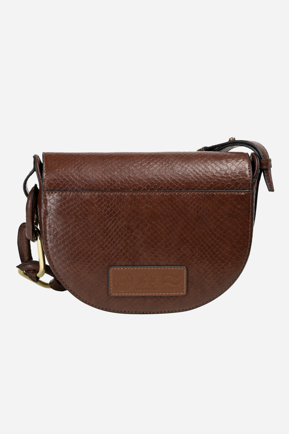 Solid brown shoulder bag in pu fabric - Agnese | La Martina - Official Online Shop