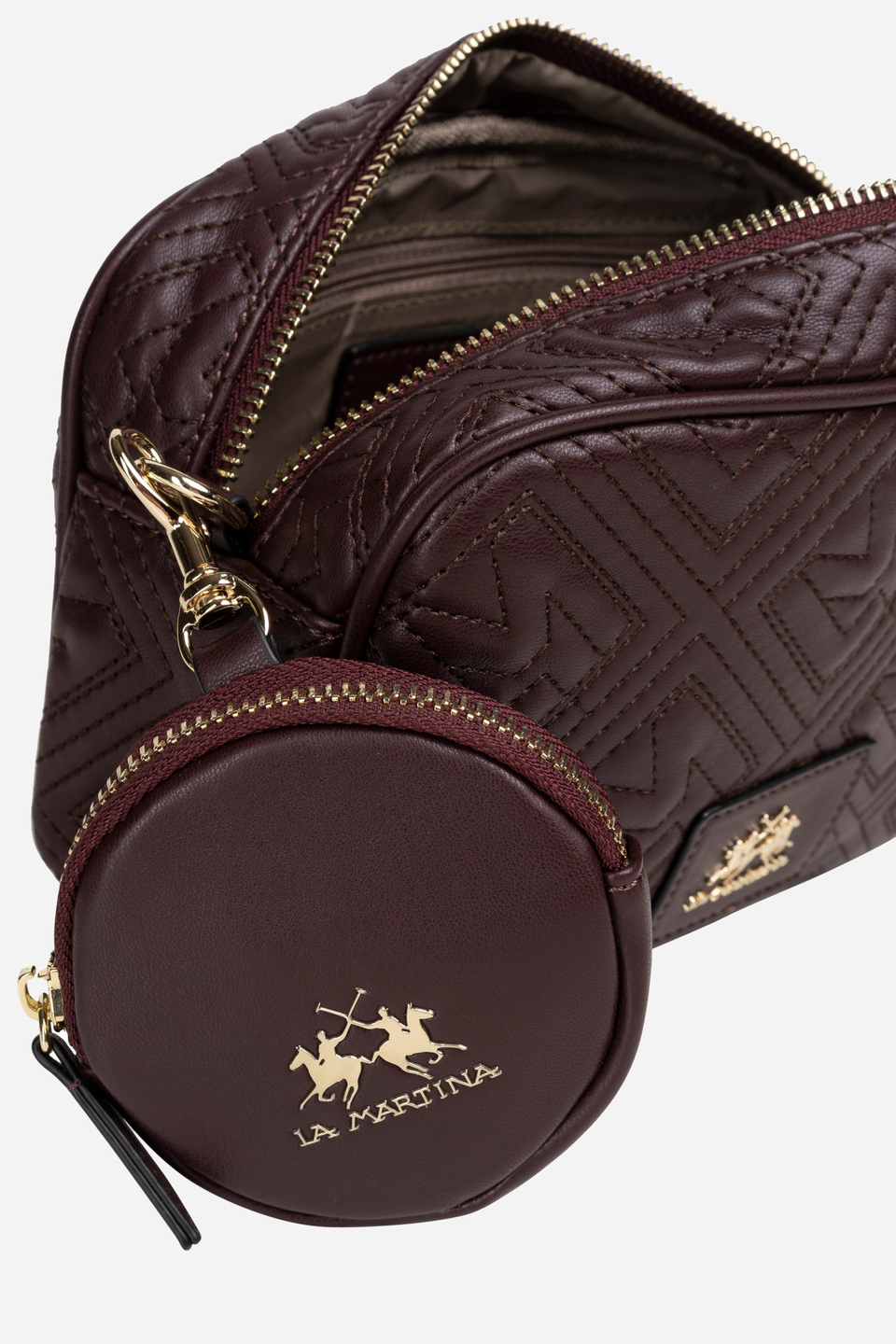 PU fabric burgundy women shoulder bag - Alice | La Martina - Official Online Shop