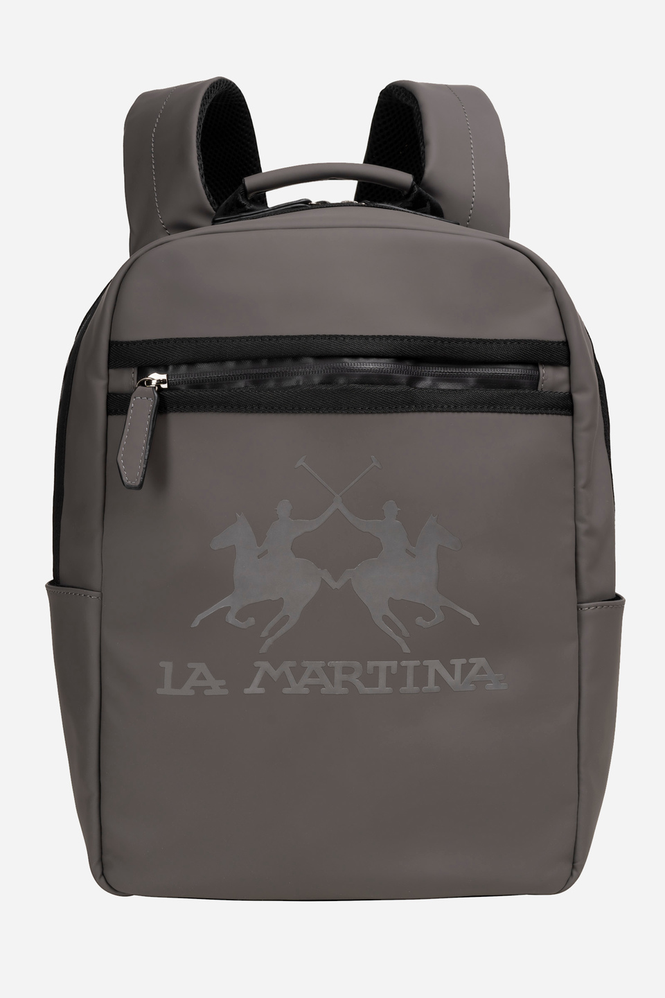 Grauer einfarbiger Rucksack aus PU-Stoff - Augusto | La Martina - Official Online Shop