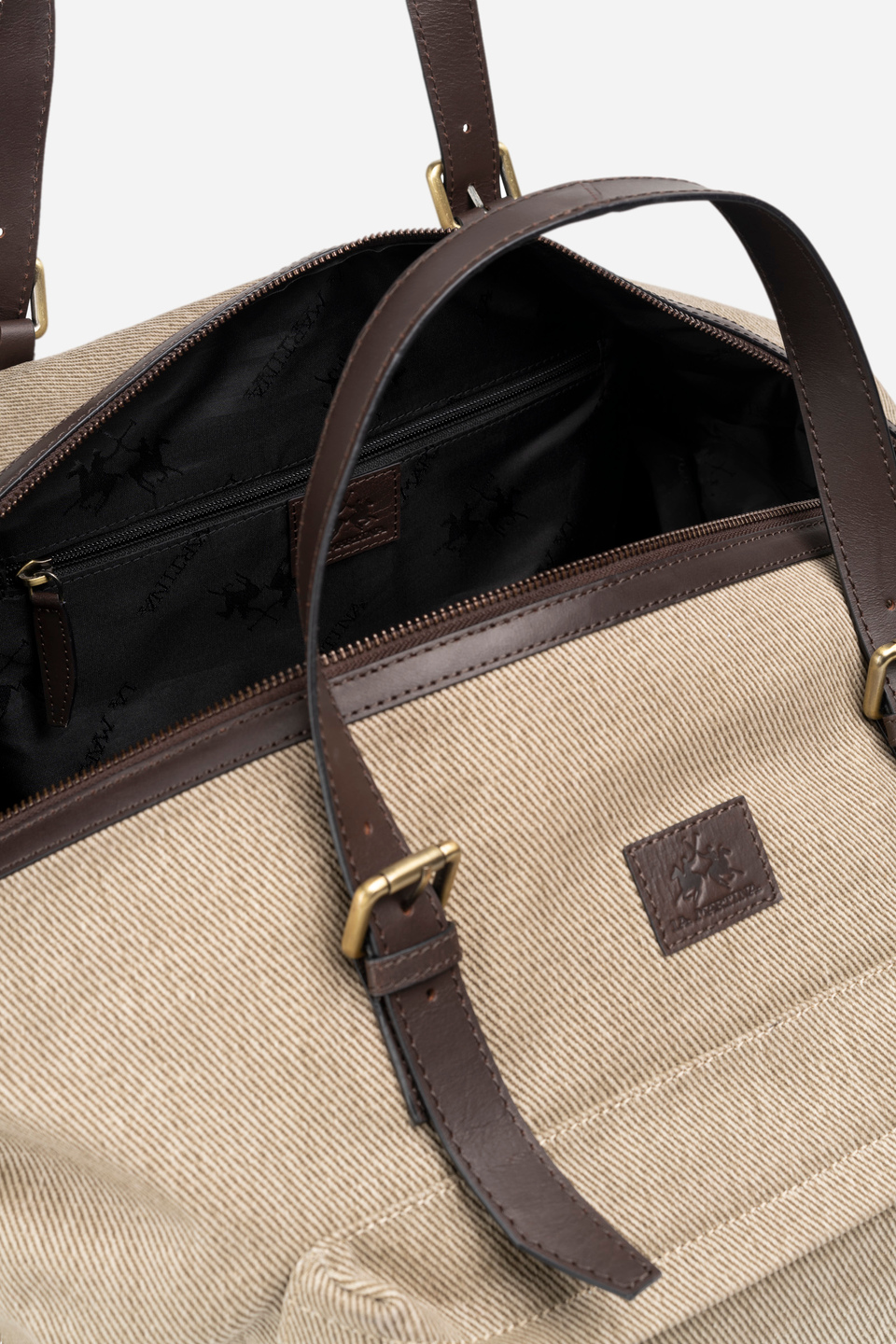 Unisex holdall in cotton and leather - Ivan | La Martina - Official Online Shop