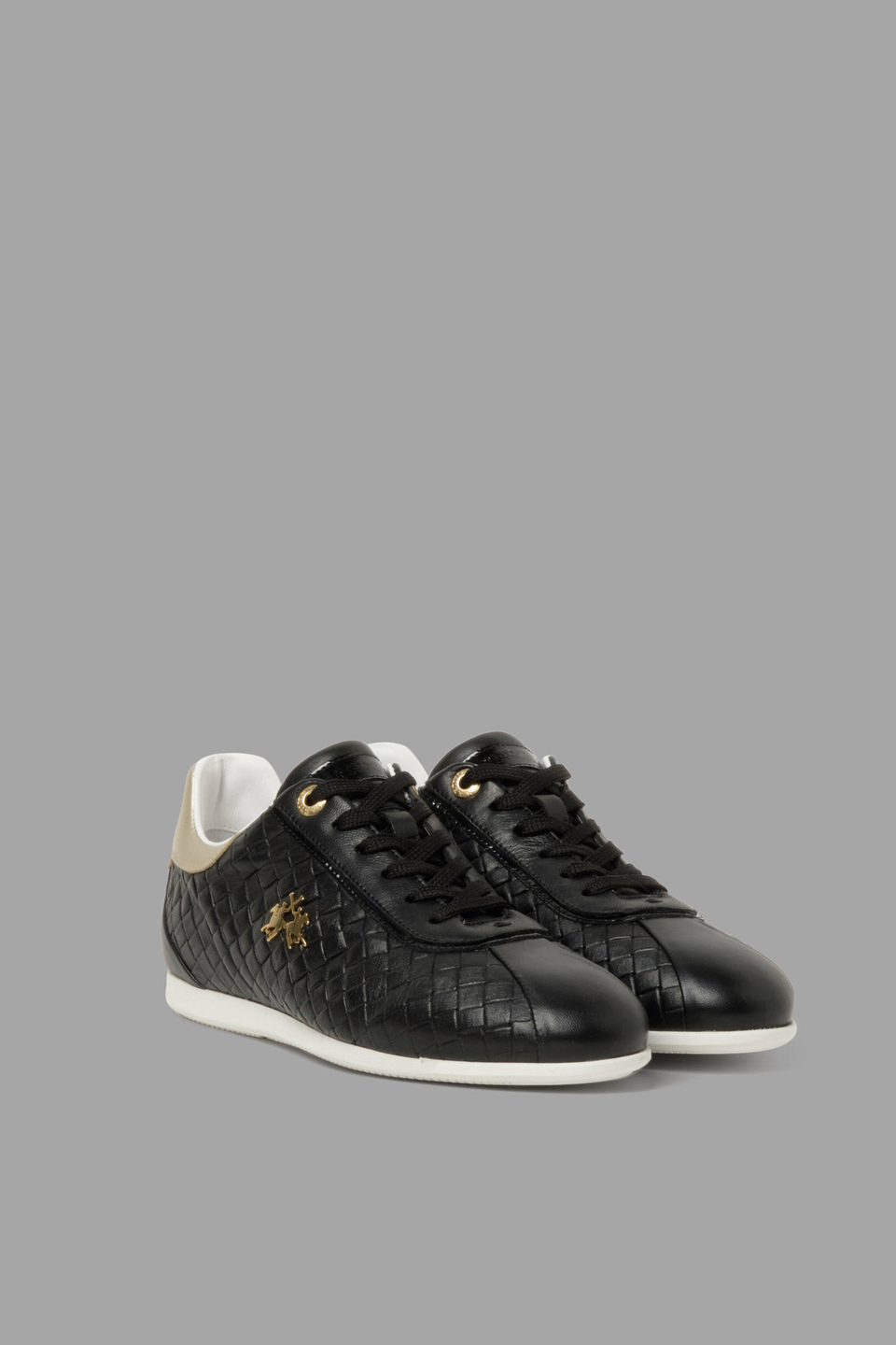 Woven leather sneakers | La Martina - Official Online Shop