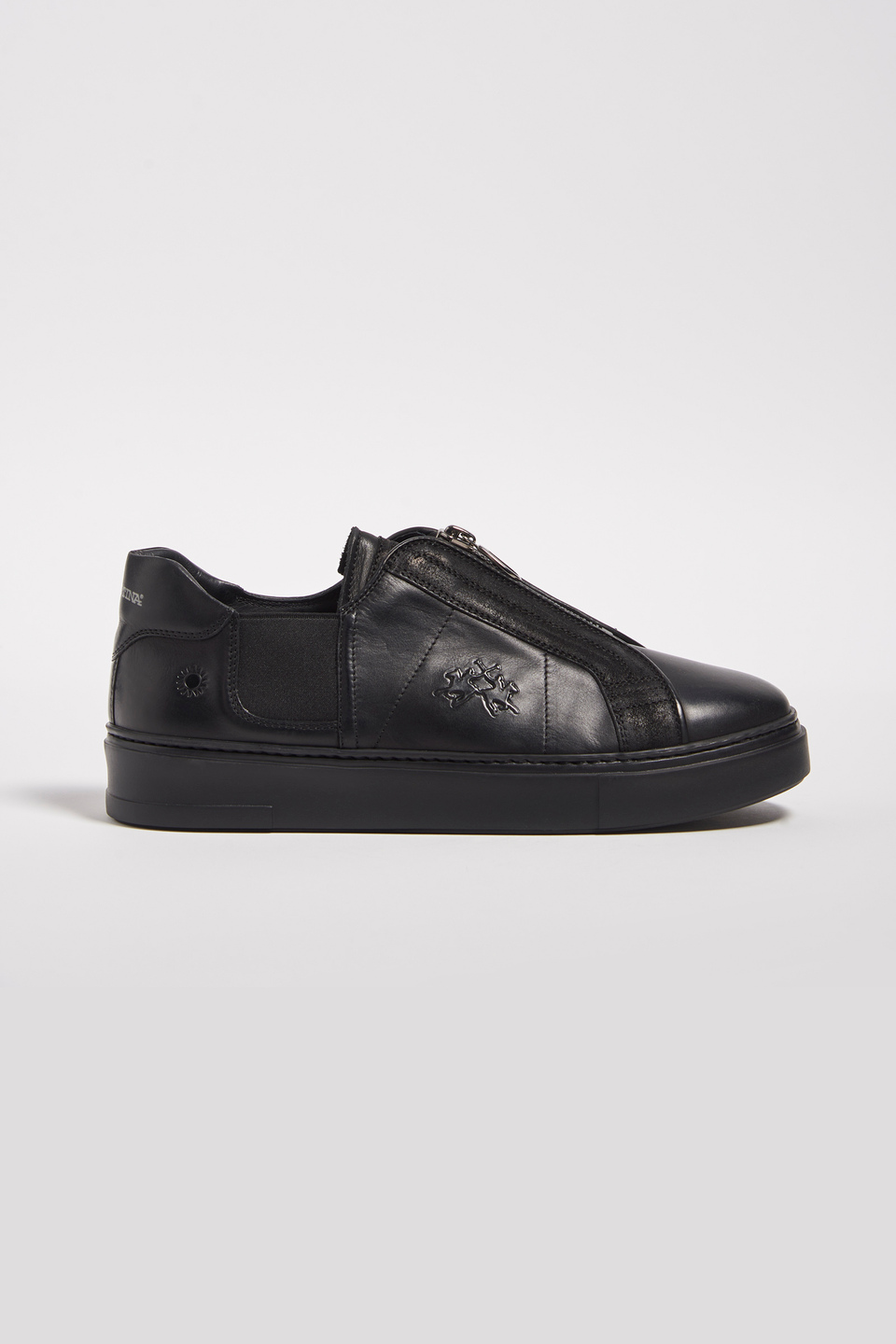 Chaussures en cuir avec semelle renforcée noire | La Martina - Official Online Shop