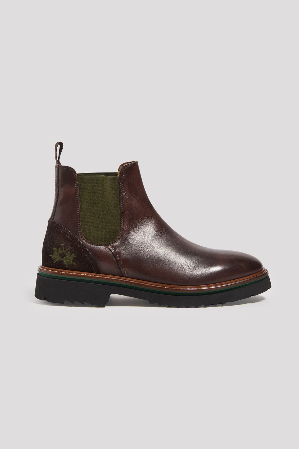 Leather desert boots with a crepe platform sole | La Martina - Official Online Shop